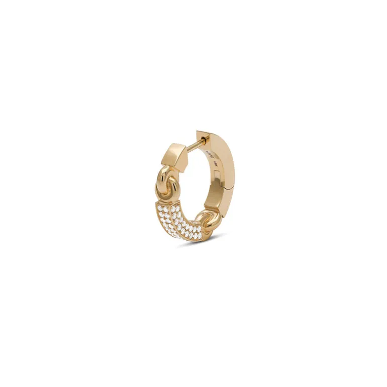 Aphelion 18.5mm Earring | 1/3 Pave I Yellow Gold
