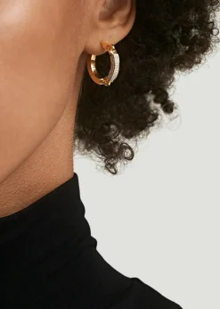 Aphelion 18.5mm Earring | 1/3 Pave I Yellow Gold