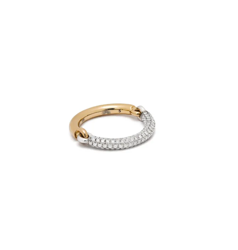 Aquila Ring | 1/2 Pave I Yellow & White Gold