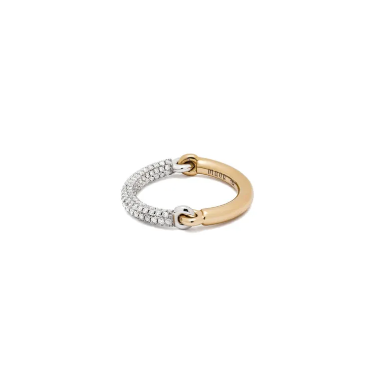 Aquila Ring | 1/2 Pave I Yellow & White Gold