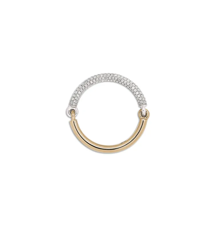 Aquila Ring | 1/2 Pave I Yellow & White Gold