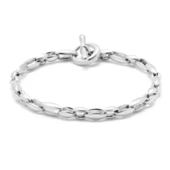 Bradoon Bracelet | Medium Mixed Link | Sterling Silver