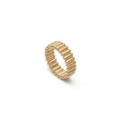 Capsule Ring | 7mm | Pave Detail | Yellow Gold