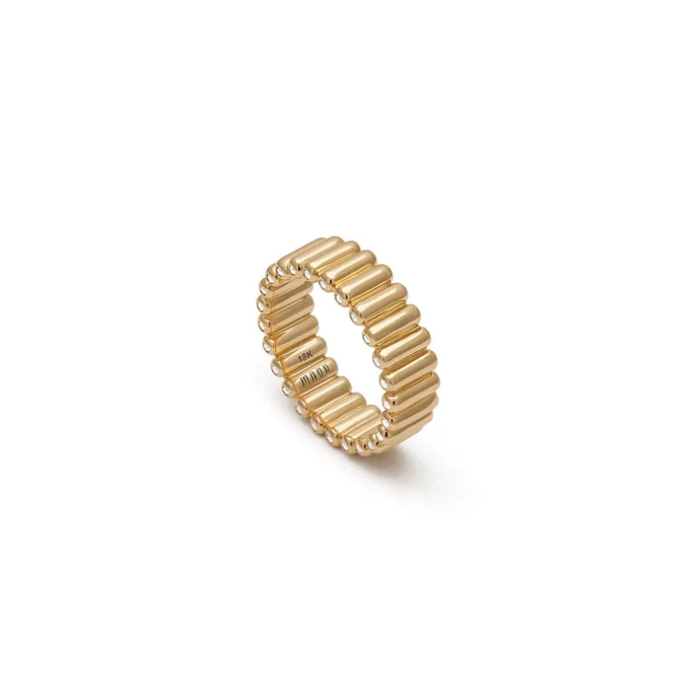 Capsule Ring | 7mm | Pave Detail | Yellow Gold