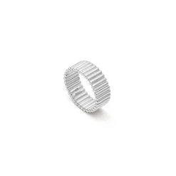 Capsule Ring | 9mm | Pave Detail | Sterling Silver