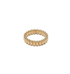 Capsule Ring | 5mm I Pave Detail I Yellow Gold