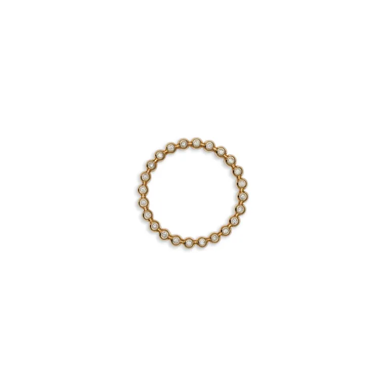 Capsule Ring | 5mm I Pave Detail I Yellow Gold