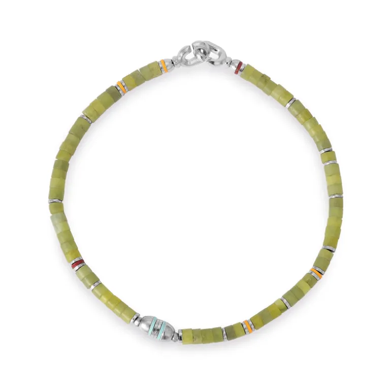 Cherish Bracelet | Green Afghan Jade | Sterling Silver
