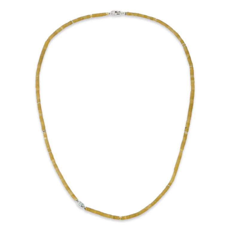 Cherish Necklace | Beige Afghan Jade | Sterling Silver