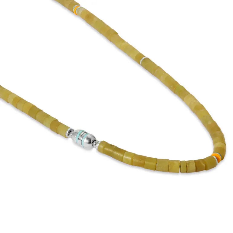 Cherish Necklace | Beige Afghan Jade | Sterling Silver