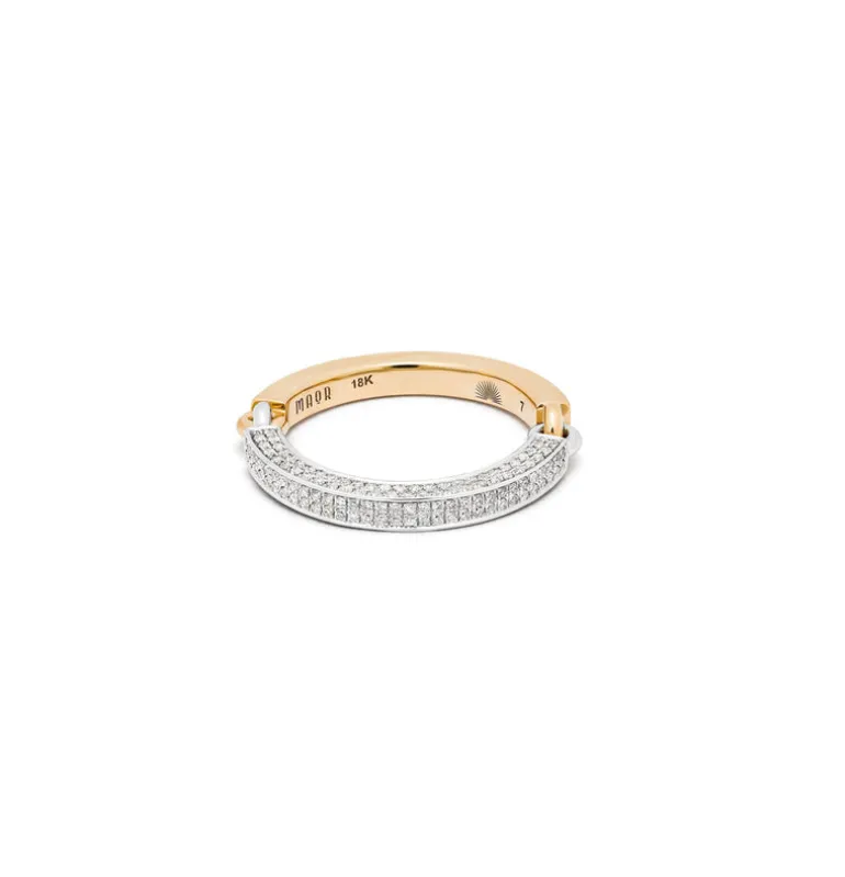 Circinus Ring | 1/2 Pave I Two Tone Yellow & White Gold