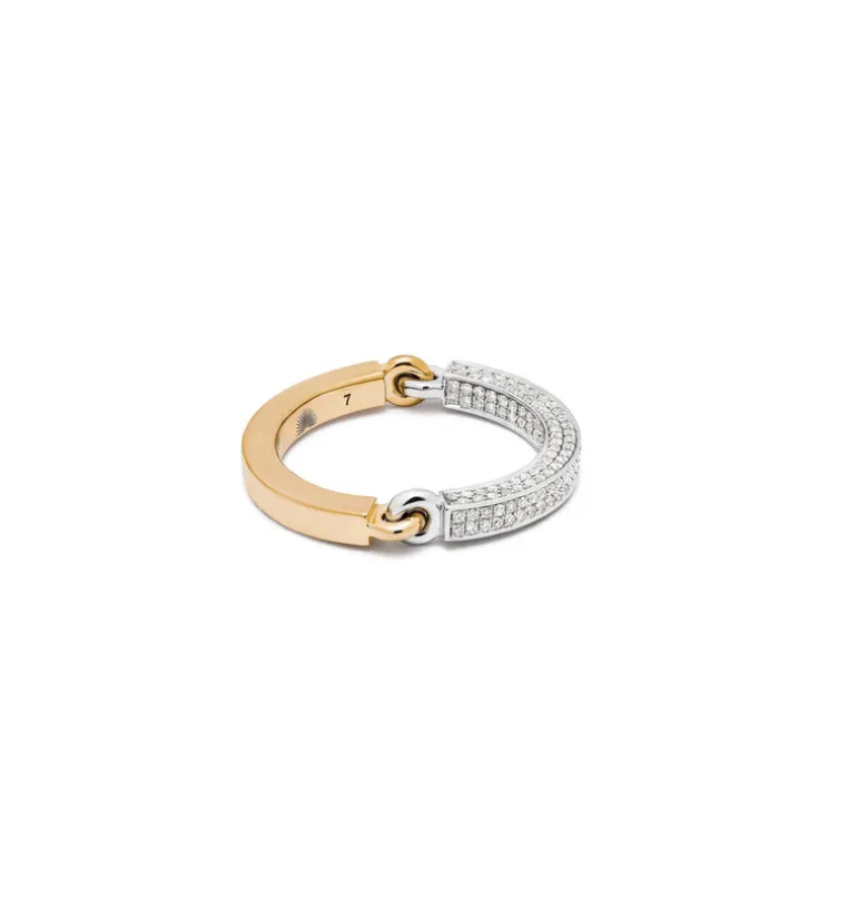 Circinus Ring | 1/2 Pave I Two Tone Yellow & White Gold