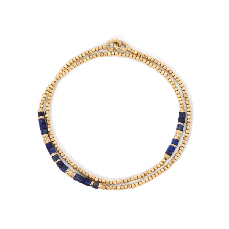 Creosote Wrap Bracelet | Blue Lapis I Yellow Gold