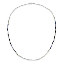 Crystal Necklace | Blue Pattern | Sterling Silver
