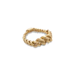 Curb Chain Ring | Medium Scale | Yellow Gold | Diamond Detail