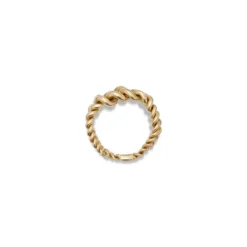 Curb Chain Ring | Medium Scale | Yellow Gold | Diamond Detail