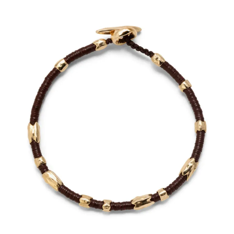 Dryp Bracelet | Brown | Yellow Gold