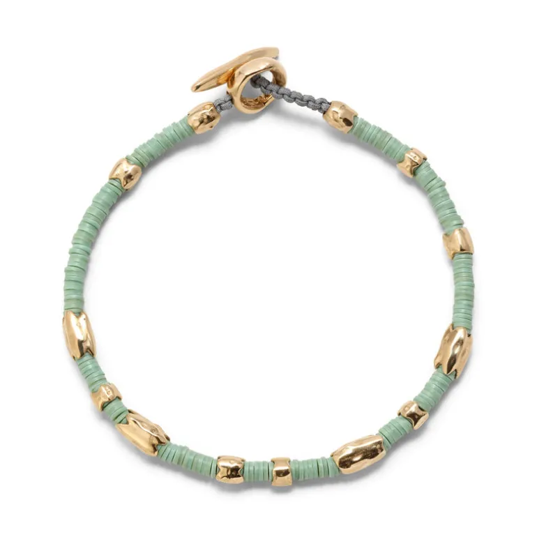 Dryp Bracelet | Mint Green | Yellow Gold