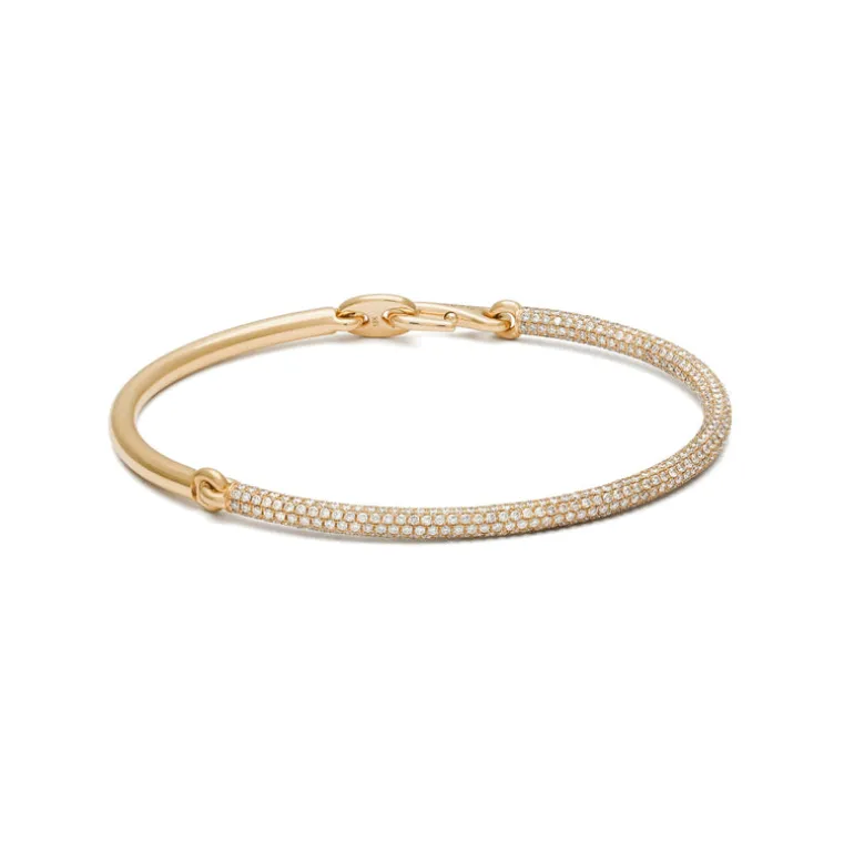Equinox Bracelet | 2/3 Pave I Yellow Gold