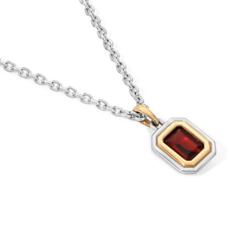 Equinox Necklace | Garnet I Mixed Metal