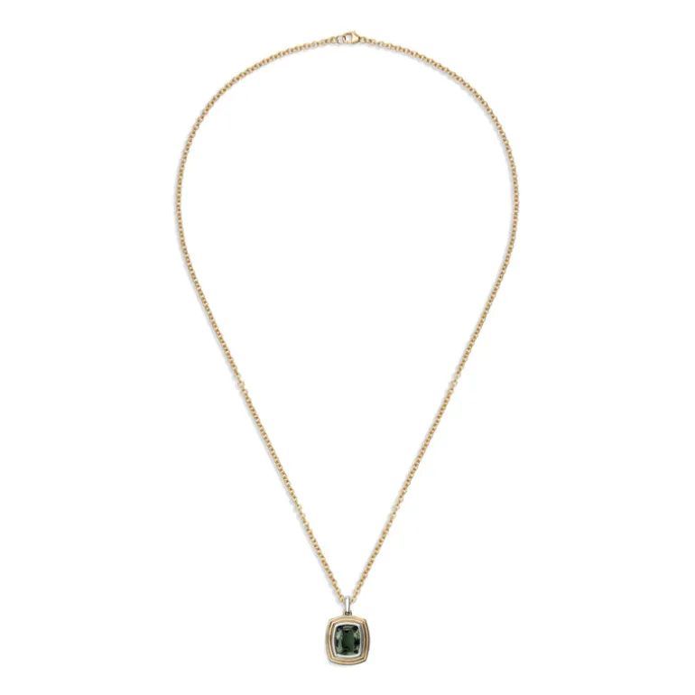 Equinox Necklace | Green Tourmaline I Mixed Metal