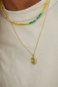 Equinox Necklace | Peridot I Mixed Metal