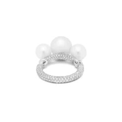 Equinox Pearl Ring | Full Pave I White Gold