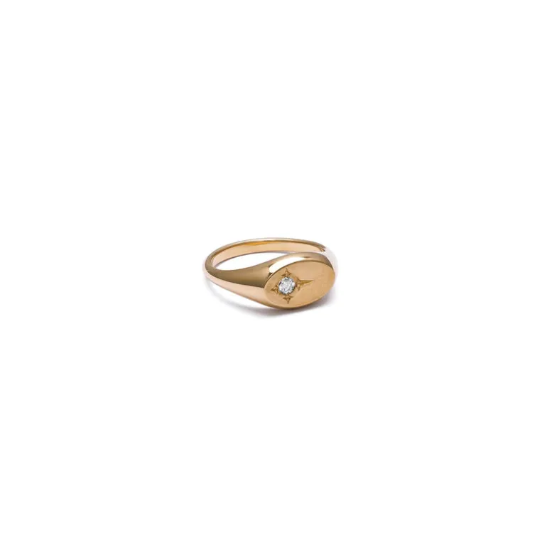 Eye Signet Ring | Yellow Gold