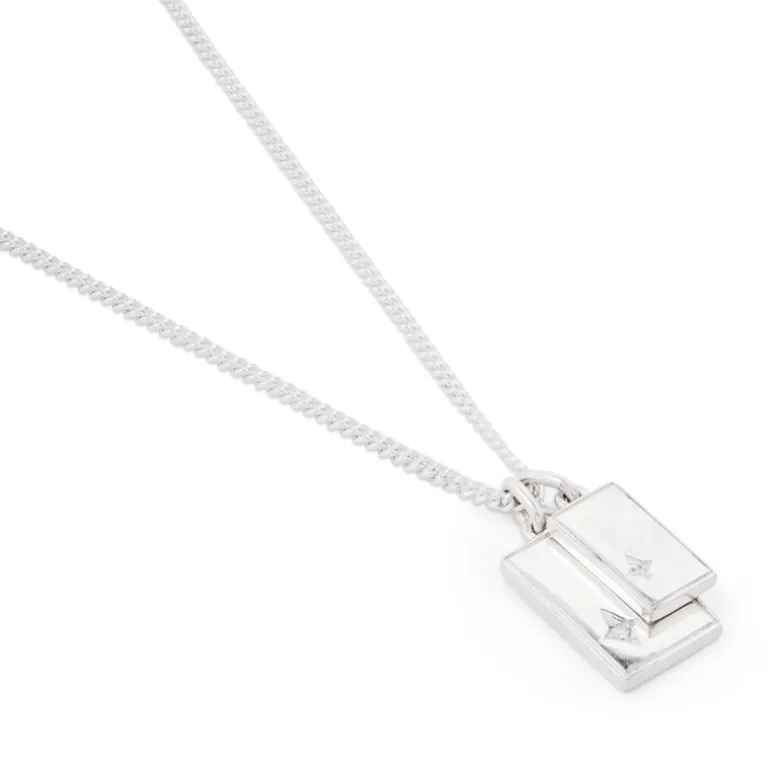 Gudo Rectangle Necklace | Sterling Silver