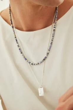 Gudo Rectangle Necklace | Sterling Silver