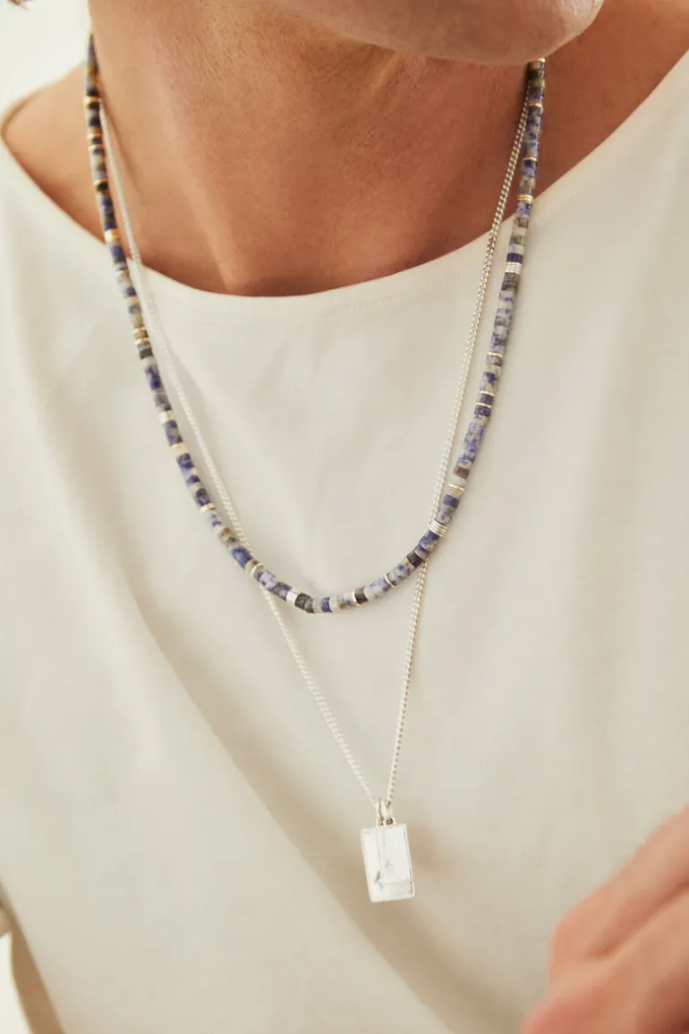 Gudo Rectangle Necklace | Sterling Silver