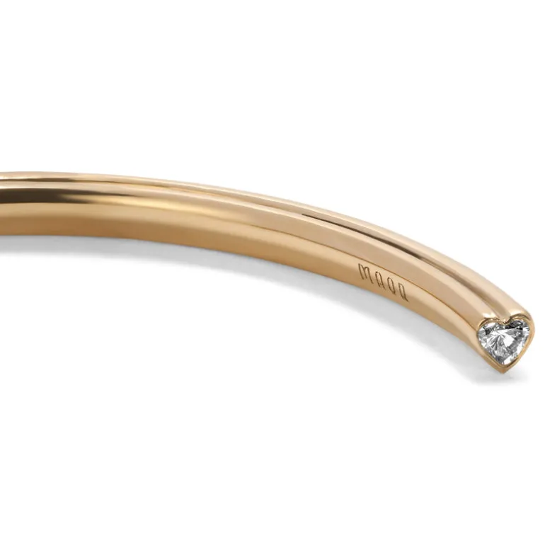 Heart Bangle | Diamond Detail | Yellow Gold