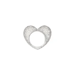 Heart Ring | Full Pave I White Gold