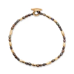 Hokkaido Bracelet | Black Pearl | Yellow Gold