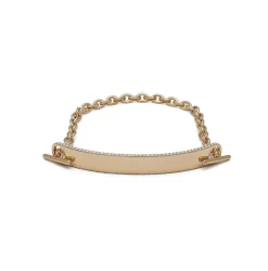 ID Bar Bracelet | 50mm Wide - 7mm Height | Pave Detail | Yellow Gold