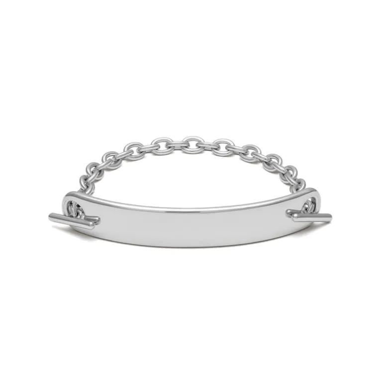 ID Bar Bracelet | 70mm Wide - 11mm Height | Sterling Silver