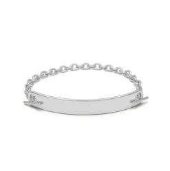 ID Bar Bracelet | 70mm Wide - 9mm Height | Sterling Silver