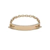 ID Bar Bracelet | 50mm Wide - 9mm Height | Pave Detail | Yellow Gold