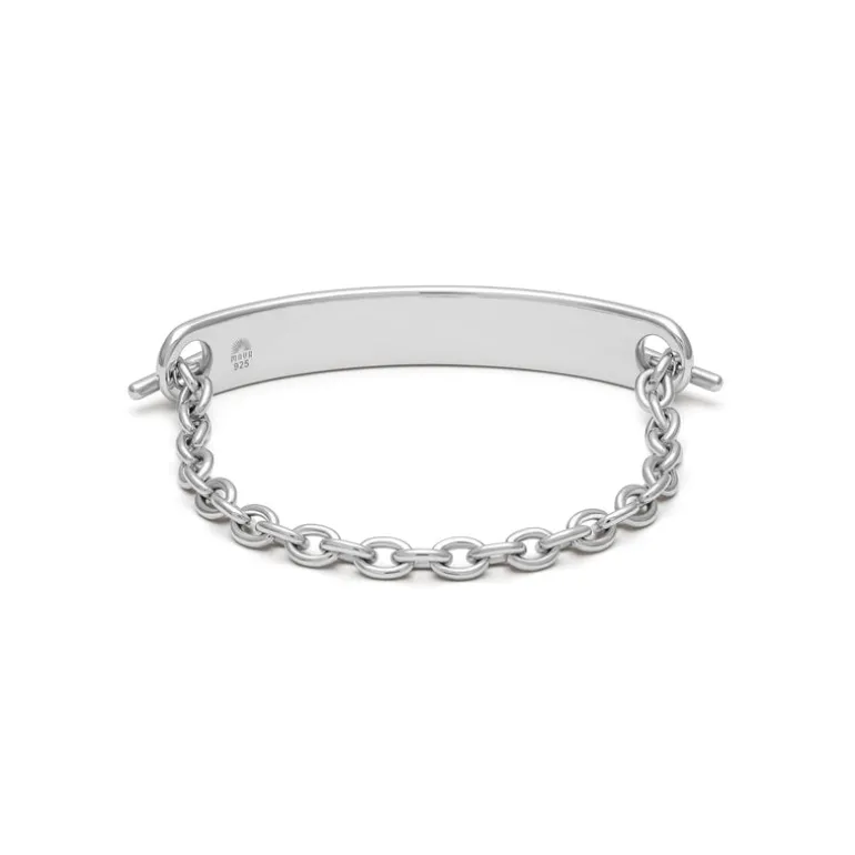 ID Bar Bracelet | 70mm Wide - 11mm Height | Sterling Silver