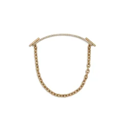 ID Bar Bracelet | 70mm Wide - 5mm Height | Pave Detail | Yellow Gold
