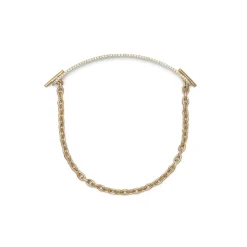 ID Bar Bracelet | 70mm Wide - 7mm Height | Pave Detail | Yellow Gold