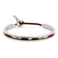 Jay Square Cuff | Brown Pattern | Sterling Silver