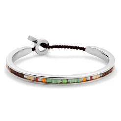 Jay Square Cuff | Mint Green Pattern | Sterling Silver