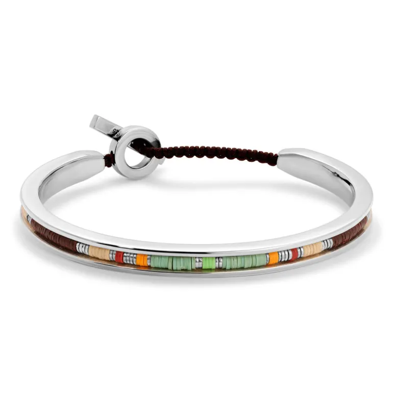 Jay Square Cuff | Mint Green Pattern | Sterling Silver