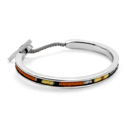 Jay Square Cuff | Orange Pattern | Sterling Silver