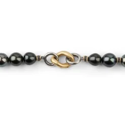 Les Noir Necklace | Tahitian Pearls | Pave | Mixed Metal