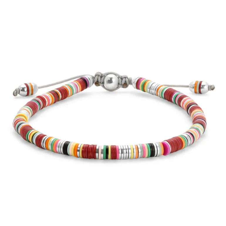 Malli Bracelet | Maroon Pattern | Sterling Silver