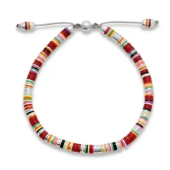 Malli Bracelet | Maroon Pattern | Sterling Silver