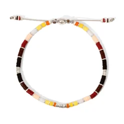 Mini Rizon Bracelet | Brown Pattern | Silver Discs