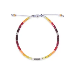 Mini Rizon Bracelet I Red Pattern I Sterling Silver